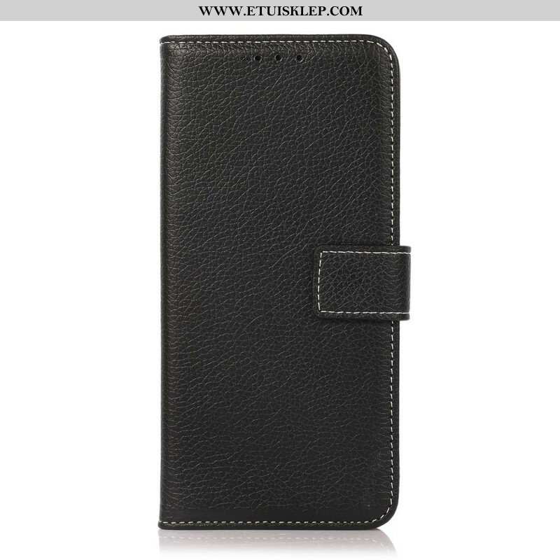 Etui Folio do Oppo A16 / A16s Szwy Liczi Z Efektem Skóry